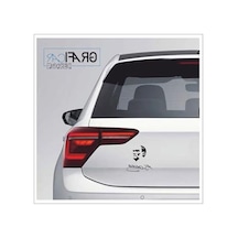 Atatürk Silüetli İmza Sticker, Özel Tasarım Abanoz