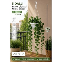 5 Dallı 135 Cm Yapay Sarmaşık Askılı Saksı Renkli