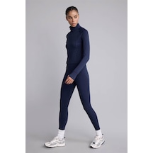 Defacto Ultra Yumuşak Beli Saran Sporcu İndigo Kadın Tayt H5292ax/ın187