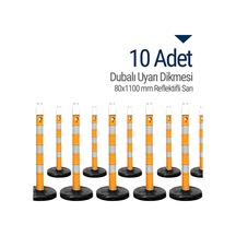 İleri Trafik Dubalı Uyarı Dikmesi 534230907 80 x 1100 MM Reflektifli 10'lu Set