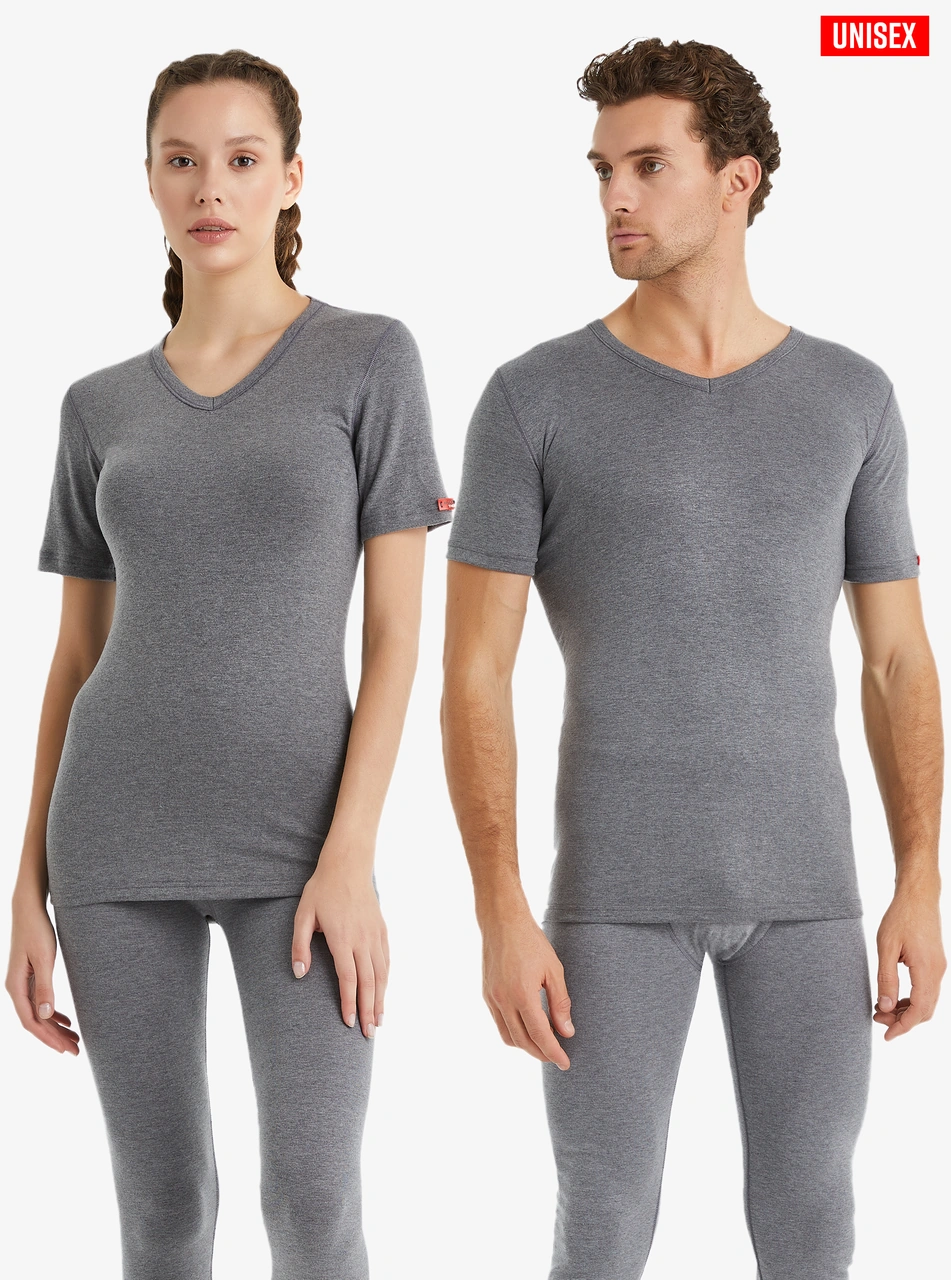 Blackspade Unisex Termal Tişört 2. Seviye 1263 - Gri Melanj