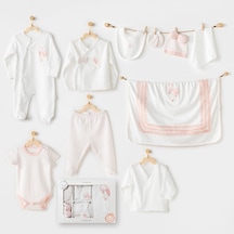 AndyWawa Kız Bebek Hastane Çıkışı 10 Parça Yenidoğan Set Ac25551 Ekru