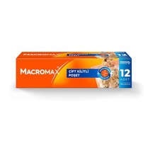 Macro Max Çift Kilitli Poşet 12 Adet 18x20 Cm , Sızdırmaz Hava Geçirmez Buzdolabı Poşeti