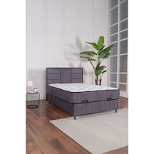 Premium Bamboo Sleepy Üçlü Set Gri Baza Başlık Yatak 180 x 200