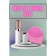 Kaş Bıyık Ve Yüz Epilasyon Aleti Ve Titreşimli Yüz Temizleme Masaj Aleti İkili Set Mh-hs9564-7587