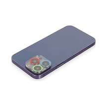 Mey İthalat Apple Uyumlu iPhone 12 Pro Renkli Kamera Lens Koruma Cam - Mavi-yeşil
