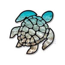Kaplumbağa Plaj Okyanus Araba Sticker