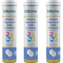 Aksu Vital Shiffa Home Kalsiyum Magnezyum Çinko D3 Vitamini 20 Tablet 3 Adet