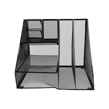 Ganzhoushop Dosya Düzenleme Depolama Rafı Demir Örgü Belge Düzenleyici Masa Çalışanları İçin 30.00x25.50x25.50cm 1setsiyah