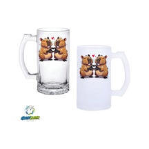 Capybara Kulplu Bira Bardağı Buzlu Veya Şeffaf Seçenekli 0279