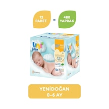 Uni Baby Yenidoğan Islak Mendil 12'Li 480 Yaprak
