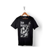 Reggae Bob Marley Gitar Sahne Müzik Krali Baskılı Tişört Unisex T-shirt 001