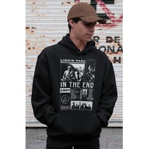 Sevbano Linkin Park In The End Rock Metal Baskılı Unisex Oversize Müzik G Siyah