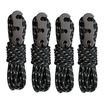 Suntek 4x Kamp Çadır Kordonları Yürüyüş Piknik Siyah Siyah