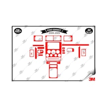 Ford Connect 2006-2009 Torpido Konsol Trim Göğüs Maun Kaplama Set 22 Parça Kırmızı