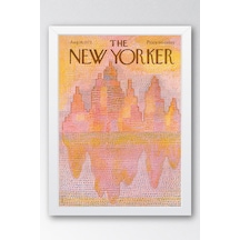 The New Yorker Çerçeveli Tablo August 18 1975 - Manhattan Şehir Silüeti Tablosu