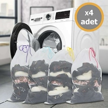 4 Adet Ultra Lüx Çamaşır Yıkama Filesi Renkli Ipli 40x60 Cm Büyük Boy Tr Beyaz Diğer