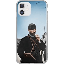 Apple Uyumlu iPhone 11  Atatürk Cephede Baskılı Silikon Kılıf Renkli