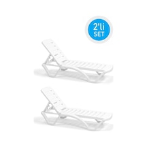 Omnipazar Sy-2537 Beyaz Elite Plaj Havuz Şezlong Beyaz