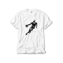 Basketball Hoop Siluet Beyaz Tişört Beyaz