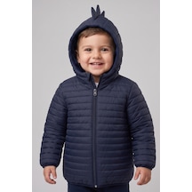 Mnk Baby & Kids Erkek Çocuk Kapüşonlu İçi Polarlı Fermuarlı Şişme Mont M00858 Lacivert