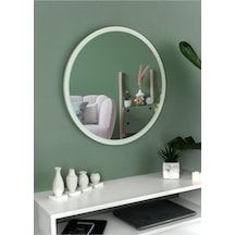 Tr 58 Beyaz Dekoratif Yuvarlak Antre Hol Koridor Duvar Salon Mutfak Banyo Wc Ofis Aynası,beyaz Genel