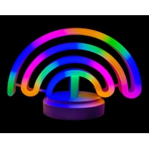 Neon Işıklı Gökkuşağı Masa Gece Lambası Pil+usb Diğer