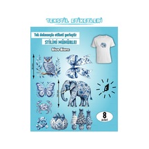 Ütü İle Yapışan Kıyafet Etiketi Blue Blanc 8li Set Karışık