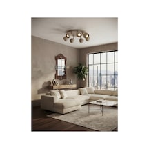 Yedili Yuvarlak Mat Krem Bej 7'li Metal Yarım Küre Hareketli Tavan Spot Avize Os Ram Led Ampullü Gu10 Duy Yönlendirilebilir Modern Tasarım Led Spot Tavan Avize 3000k Siyah