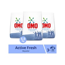 Omo Toz Çamaşır Deterjanı Active Fresh Beyazlar İçin 3 x 5.5 KG
