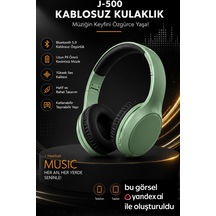 J500 Yeşil Renk Bluetooth Kafa Üstü Kulaklık