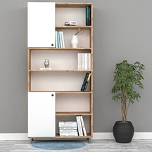 Cevher Simetrik Kitaplık Mdf Sis Gri