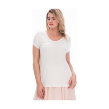 Şans Kadın Beyaz Pamuklu Kumaş Bisiklet Yakalı Bluz 65n28808-kırmızı Kırmızı