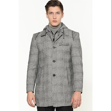 Plt8335 Dewberry Erkek Palto-ekose Gri Ekose Gri