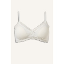 Defacto Dantel Detaylı Çıkarılabilir Kap Çıkarılabilir Pedli Balensiz Açık Pembe Bralet G7762ax26auwt16 Beyaz-wt16