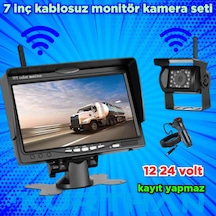 7 İnç Kablosuz Monitör Kamera Seti 12 24 Volt Kayıt Yapmaz