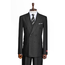 İlayda Emir Luxury, İtalyan Kesim, Slim Fit, Kruvaze, Çizgili, Erkek Takım Elbise Antrasit - Gri İlayda Emir Luxury, İtalyan Kesim, Slim Fit, Kruvaze, Çizgili, Erkek Takım Elbise Antrasit - Gri