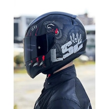 Ls2 Rapid 2 Clawn Kapalı Motosiklet Kaskı Vizörlü Gri - Kırmızı - Mat Siyah