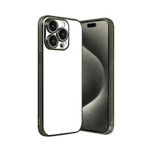 Apple Uyumlu iPhone 15 Pro Max Uyumlu Lensli Silikon - Yeşil