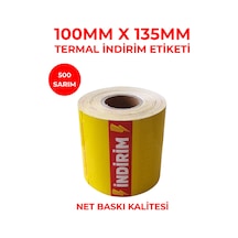 135x100 Termal Karton İndirim Etiketi 250 Sarım 5 Adet Rulo