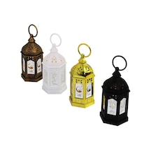 Fashıon Desıng Led Lanterm Sdr-lm-005 Ramazan Led Işık Orta Pilli Plastik Mix Renkli Altıgen Kubbe - 12'li Paket Diğer
