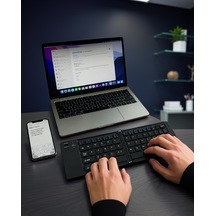 Katlanabilir Bluetooth Klavye Telefon Tablet Laptop Uyumlu