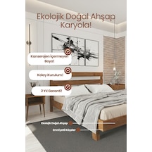 Natura New Model Masif Ahşap Karyola Kolay Kurulum Fırınlanmış İthal Sibirya Çamı 140x190 Yatak Uyumlu - Ceviz