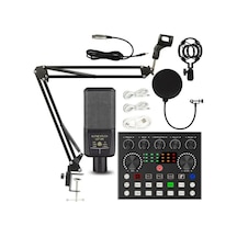 Lgt240 Filtreli Condenser Mikrofon V8s Live Plus Ses Kartı Ve Standlı Set