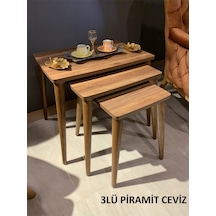 Zigon Sehpa Piramit Renk-Ebat - Krem-3'lü