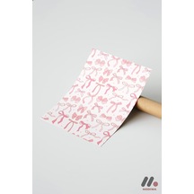 Pembe Kurdele Deseni, Çerçevesiz Yüksek Kalite Duvar Afişi - Modern Ev Dekorasyonu