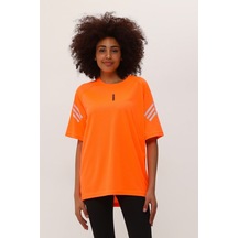 Genius Store Store Kadın Spor Tişört Baskılı Fitness, Antrenman Fit Turuncu