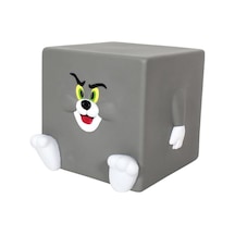 Tom Ve Jerry Kare Plastik Kumbara, 12x12 Cm, Gri Diğer