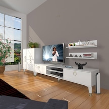 Decoraktiv Eko On Mdf Dvd Gold Tv Ünitesi Tv Sehpası Beyaz