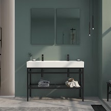Orka Capetown 120 Takım Beyaz Lavabo Mat Sıyah 5003247 Diğer